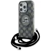 Karl Lagerfeld IML Crossbody Monogram Karl & Choupette Head Back Cover hoesje met MagSafe voor Apple iPhone 15 Pro Max - Zwart