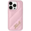 Karl Lagerfeld Diagonal Quilted Script Back Cover hoesje voor Apple iPhone 15 Plus/14 Plus - Roze