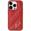 Karl Lagerfeld Diagonal Quilted Script Back Cover hoesje voor Apple iPhone 15 Pro Max - Rood