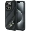 Karl Lagerfeld Diagonal Quilted Script Back Cover hoesje voor Apple iPhone 14 - Zwart