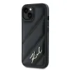 Karl Lagerfeld Diagonal Quilted Script Back Cover hoesje voor Apple iPhone 14 - Zwart 2