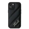Karl Lagerfeld Diagonal Quilted Script Back Cover hoesje voor Apple iPhone 14 - Zwart 3