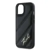 Karl Lagerfeld Diagonal Quilted Script Back Cover hoesje voor Apple iPhone 14 - Zwart 6