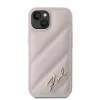 Karl Lagerfeld Diagonal Quilted Script Back Cover hoesje voor Apple iPhone 14 - Roze 3