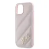 Karl Lagerfeld Diagonal Quilted Script Back Cover hoesje voor Apple iPhone 14 - Roze 6