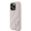 Karl Lagerfeld Diagonal Quilted Script Back Cover hoesje voor Apple iPhone 15 Pro - Roze 2