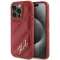 Karl Lagerfeld Diagonal Quilted Script Back Cover hoesje voor Apple iPhone 15 Pro - Rood