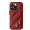Karl Lagerfeld Diagonal Quilted Script Back Cover hoesje voor Apple iPhone 15 Pro - Rood 3