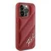 Karl Lagerfeld Diagonal Quilted Script Back Cover hoesje voor Apple iPhone 15 Pro - Rood 4