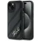 Karl Lagerfeld Diagonal Quilted Script Back Cover hoesje voor Apple iPhone 15 Plus/14 Plus - Zwart