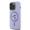 Karl Lagerfeld Silicone Karl & Choupette Heads Ring Back Cover hoesje met MagSafe voor Apple iPhone 14 Pro - Paars 2