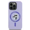 Karl Lagerfeld Silicone Karl & Choupette Heads Ring Back Cover hoesje met MagSafe voor Apple iPhone 14 Pro - Paars 3