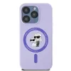 Karl Lagerfeld Silicone Karl & Choupette Heads Ring Back Cover hoesje met MagSafe voor Apple iPhone 15 Pro - Paars 3