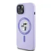 Karl Lagerfeld Silicone Karl & Choupette Heads Ring Back Cover hoesje met MagSafe voor Apple iPhone 15 - Paars 2