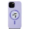 Karl Lagerfeld Silicone Karl & Choupette Heads Ring Back Cover hoesje met MagSafe voor Apple iPhone 15 - Paars 3