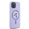 Karl Lagerfeld Silicone Karl & Choupette Heads Ring Back Cover hoesje met MagSafe voor Apple iPhone 15 - Paars 4