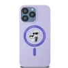 Karl Lagerfeld Silicone Karl & Choupette Heads Ring Back Cover hoesje met MagSafe voor Apple iPhone 15 Pro Max - Paars 3
