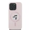 Karl Lagerfeld Silicone Karl & Choupette Heads Ring Back Cover hoesje met MagSafe voor Apple iPhone 16 Pro - Roze 3