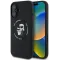 Karl Lagerfeld Silicone Karl & Choupette Heads Ring Back Cover hoesje met MagSafe voor Apple iPhone 16 - Zwart