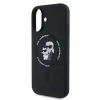 Karl Lagerfeld Silicone Karl & Choupette Heads Ring Back Cover hoesje met MagSafe voor Apple iPhone 16 - Zwart 3