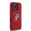 Karl Lagerfeld Silicone Karl & Choupette Heads Ring Back Cover hoesje met MagSafe voor Apple iPhone 16 Pro Max - Rood 2