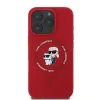 Karl Lagerfeld Silicone Karl & Choupette Heads Ring Back Cover hoesje met MagSafe voor Apple iPhone 16 Pro Max - Rood 4