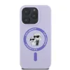 Karl Lagerfeld Silicone Karl & Choupette Heads Ring Back Cover hoesje met MagSafe voor Apple iPhone 16 Pro Max - Paars 4