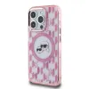 Karl Lagerfeld IML Monogram Karl & Choupette Head Back Cover hoesje met MagSafe voor Apple iPhone 15 Pro - Roze 3