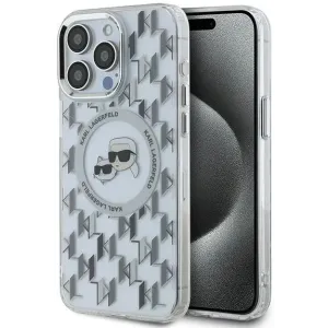 Karl Lagerfeld IML Monogram Karl & Choupette Head Back Cover hoesje met MagSafe voor Apple iPhone 15 Pro - Transparant
