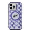 Karl Lagerfeld IML Monogram Karl & Choupette Head Back Cover hoesje met MagSafe voor Apple iPhone 15 Pro - Paars 2