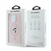 Karl Lagerfeld Silicone Karl & Choupette Heads Ring Back Cover hoesje met MagSafe voor Apple iPhone 16 Pro Max - Roze 5
