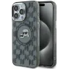 Karl Lagerfeld IML Monogram Karl & Choupette Head Back Cover hoesje met MagSafe voor Apple iPhone 15 Pro Max - Zwart