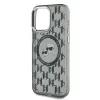 Karl Lagerfeld IML Monogram Karl & Choupette Head Back Cover hoesje met MagSafe voor Apple iPhone 15 Pro Max - Zwart 6