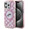 Karl Lagerfeld IML Monogram Karl & Choupette Head Back Cover hoesje met MagSafe voor Apple iPhone 15 Pro Max - Roze