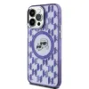 Karl Lagerfeld IML Monogram Karl & Choupette Head Back Cover hoesje met MagSafe voor Apple iPhone 15 Pro Max - Paars 3