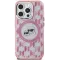 Karl Lagerfeld IML Monogram Karl & Choupette Head Back Cover hoesje met MagSafe voor Apple iPhone 16 Pro Max - Roze