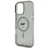 Karl Lagerfeld IML Metal Choupette Head Back Cover hoesje met MagSafe voor Apple iPhone 16 Pro - Zwart 6