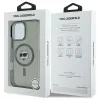Karl Lagerfeld IML Metal Choupette Head Back Cover hoesje met MagSafe voor Apple iPhone 16 Pro - Zwart 8
