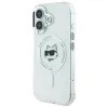Karl Lagerfeld IML Metal Choupette Head Back Cover hoesje met MagSafe voor Apple iPhone 16 Plus - Wit 2