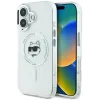 Karl Lagerfeld IML Metal Choupette Head Back Cover hoesje met MagSafe voor Apple iPhone 16 - Wit