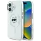 Karl Lagerfeld IML Metal Choupette Head Back Cover hoesje met MagSafe voor Apple iPhone 16 - Wit