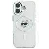 Karl Lagerfeld IML Metal Choupette Head Back Cover hoesje met MagSafe voor Apple iPhone 16 - Wit 3