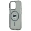 Karl Lagerfeld IML Metal Choupette Head Back Cover hoesje met MagSafe voor Apple iPhone 15 Pro - Zwart 3