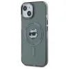Karl Lagerfeld IML Metal Choupette Head Back Cover hoesje met MagSafe voor Apple iPhone 15 - Zwart 2