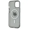 Karl Lagerfeld IML Metal Choupette Head Back Cover hoesje met MagSafe voor Apple iPhone 15 - Zwart 7
