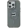 Karl Lagerfeld IML Metal Choupette Head Back Cover hoesje met MagSafe voor Apple iPhone 15 Pro Max - Zwart