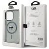 Karl Lagerfeld IML Metal Choupette Head Back Cover hoesje met MagSafe voor Apple iPhone 15 Pro Max - Zwart 5