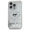 Karl Lagerfeld Liquid Glitter Choupette Head Back Cover hoesje met MagSafe voor Apple iPhone 16 Pro - Transparant 2