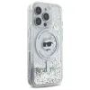 Karl Lagerfeld Liquid Glitter Choupette Head Back Cover hoesje met MagSafe voor Apple iPhone 16 Pro Max - Transparant 3