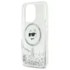 Karl Lagerfeld Liquid Glitter Choupette Head Back Cover hoesje met MagSafe voor Apple iPhone 16 Pro Max - Transparant 5